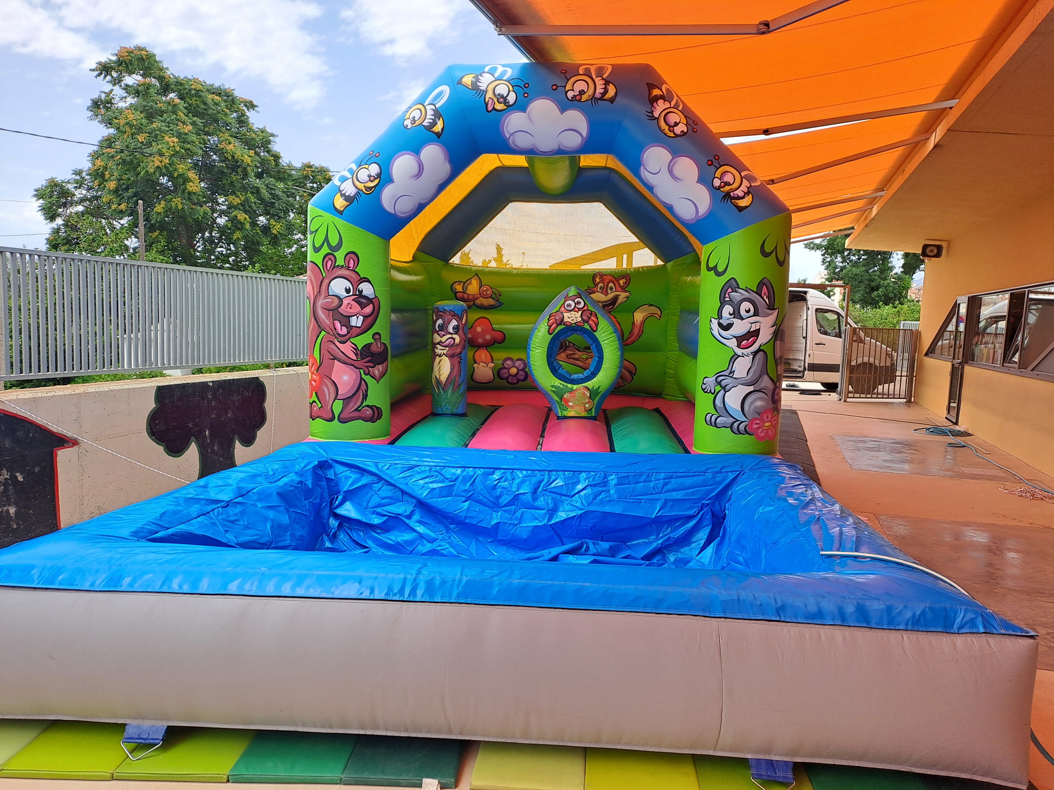 Colchoneta Hinchable Bosque con Piscina Integrada