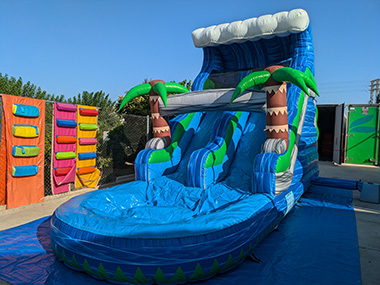 Colchoneta Hinchable Palmeras con Piscina
